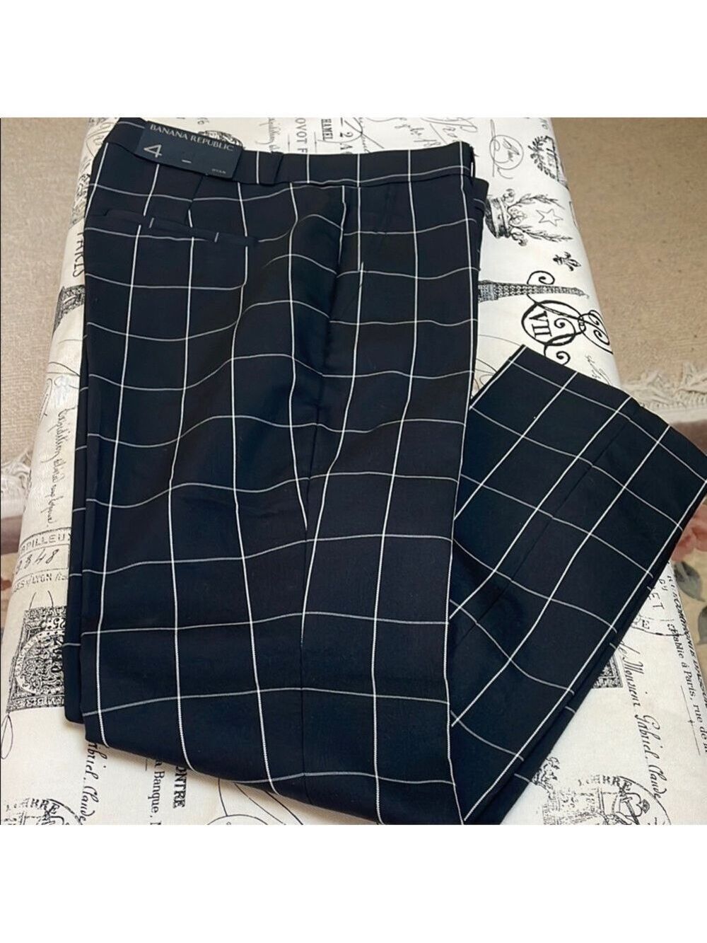 Banana Republic Ryan Slim Straight-fit Washable Windowpane Pants